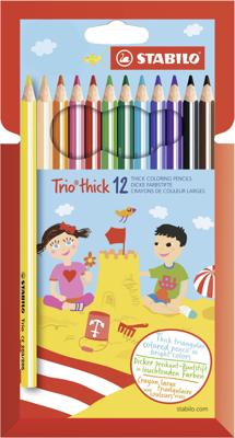 Kleurpotlood stabilo 203 trio dik 12st assorti | 6 stuks