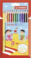 Kleurpotlood stabilo 203 trio dik 12st assorti | 6 stuks - thumbnail