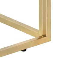 Salontafel roestvrij staal en massief hout goudkleurig - thumbnail