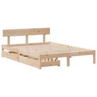 Bedframe zonder matras massief grenenhout 160x200 cm - thumbnail