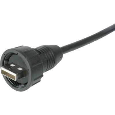 TRU COMPONENTS TC-A-KAB-USBA-MS-1M-203 1586511 USB-stekkeraansluiting 2.0 - IP67 Stekker, recht USB A-stekker met 1m kabel 1 stuk(s)