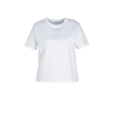 CALVIN KLEIN Plus T-shirt van biologisch katoen wit/ecru