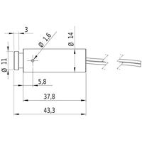 Picotronic Lasermodule Punt Blauw 1 mW DD405-1-3(14x45) - thumbnail
