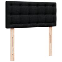 Boxspring met matras stof zwart 90x190 cm - thumbnail