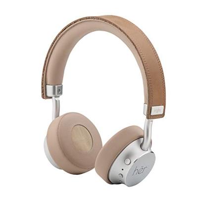 HER HF8 On Ear headset Bluetooth, Kabel Beige, Zilver Volumeregeling