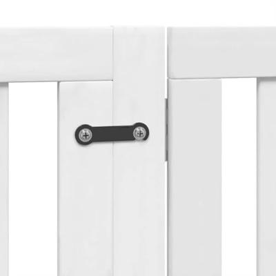 Hondenhek inklapbaar met deur 6 panelen 480 cm populierhout wit - thumbnail