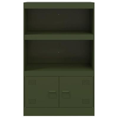 Dressoir 67x39x107 cm staal olijfgroen