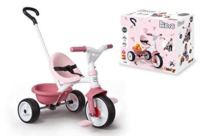 Smoby Baby Balade Driewieler met Fluisterbanden Roze/Wit Smoby Baby Balade Driewieler met Fluisterbanden Roze/Wit