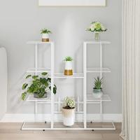 VidaXL Bloemenstandaard 94,5x25x89 cm ijzer wit - thumbnail