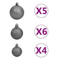VidaXL Kunstkerstboom met scharnieren 150 led en kerstballen 120 cm - thumbnail