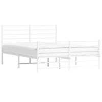 Bedframe met hoofd- en voeteneinde metaal wit 150x200 cm - thumbnail
