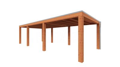 Trendhout Overkapping Palermo XXL 855x380 cm- Plat dak- Hout- Trendhout