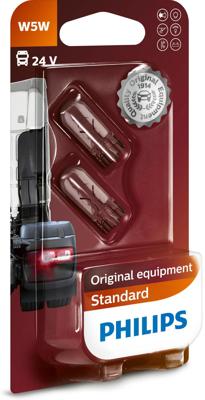 Philips steeklamp met glazen voet glass base lamps 24v daf nennleist. 5w