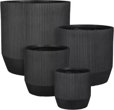 Mica Decorations bloempot Nuovo keramiek 30x30 cm zwart