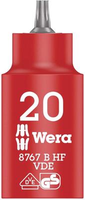 Wera 8767 B VDE HF TORX® Zyklop Bitdop, geïsoleerd, met 3/8"-aandrijving, met vasthoudfunctie, TX 20 x 55 mm - 05004920001