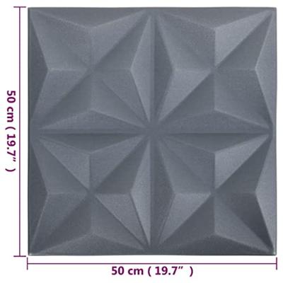24 st Wandpanelen 3D 6 m 50x50 cm origamigrijs