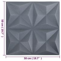 VidaXL 48 st wandpanelen 3d origami 12 m² 50x50 cm grijs - thumbnail