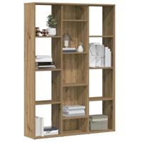 Kamerscherm/boekenkast 100x24x140 cm bewerkt hout eikenkleurig - thumbnail