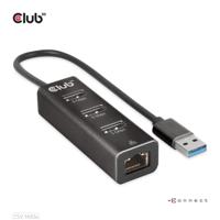 Club 3D USB-A 3.2 Gen1, 3-Ports Hub with Gigabit Ethernet dockingstation - thumbnail