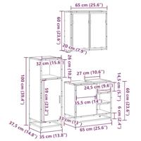3-delige Badkamermeubelset bewerkt hout sonoma eikenkleurig - thumbnail