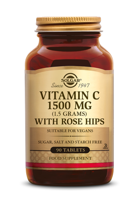 Solgar Vitamine C with Rose Hips (Rozenbottel) 1500 mg Tabletten