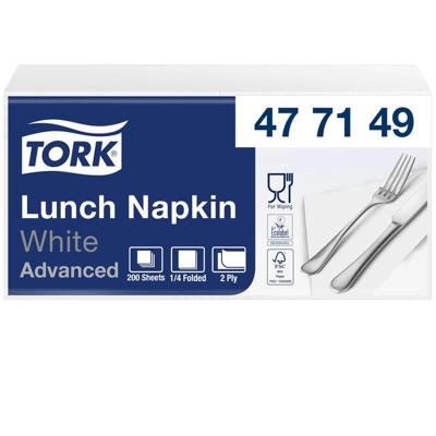 Lunchservet tork advanced vierdevouw wit