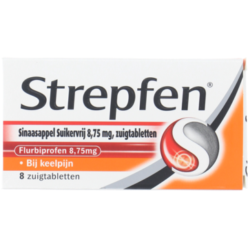 Strepfen Sinaasappel Suikervij 8.75 mg Zuigtabletten Strepfen Sinaasappel Suikervij 8.75 mg Zuigtabletten