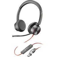 HP Poly Blackwire 8225 On Ear headset Kabel Stereo Zwart Noise Cancelling Headset, Volumeregeling, Microfoon uitschakelbaar (mute) - thumbnail