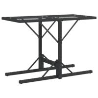 3-delige Bistroset met kussens poly rattan zwart - thumbnail