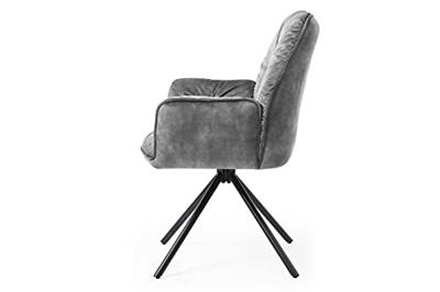 Artistiq Eetkamerstoel 'Gadi' Velvet, kleur grijs