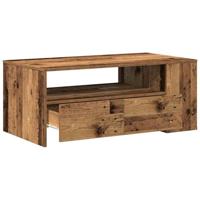 Salontafel with Drawer Oud hout 102 x 55 x 43.5 cm Bewerkt hout - thumbnail