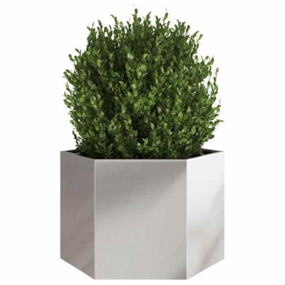 Plantenbak zeshoek 69x60x45 cm roestvrijstaal - thumbnail