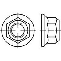 TOOLCRAFT TO-6866988 Zeskantmoeren met flens M10 Staal Verzinkt 100 stuk(s) - thumbnail