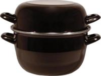 Mosselpan Emaille 24 cm Zwart - thumbnail