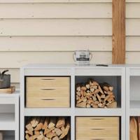 VidaXL Houtverf grijs 16,5 x 16,5 x 16 cm wandprint - thumbnail