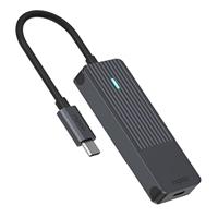 Rapoo USB-C Hub, USB-C naar USB-A en USB-C, grijs USB Hub Grijs - thumbnail