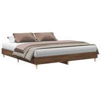 Bedframe zonder matras 200x200 cm spaanplaat bruin eikenkleurig - thumbnail