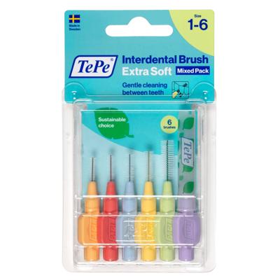 TePe Interdentale rager x-soft gemengd 6 Stuks TePe Interdentale rager x-soft gemengd 6 Stuks