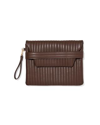 HEMA Laptophoes 37x28x2.5cm met flap doorgestikt donkerbruin