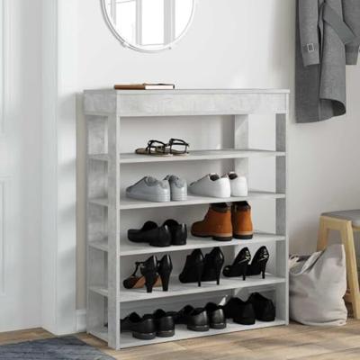 VidaXL Schoenenrek 80x30x98 cm bewerkt hout betongrijs VidaXL Schoenenrek 80x30x98 cm bewerkt hout betongrijs