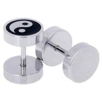 Heren oorbellen Fake Ear Plug Yin Yang - thumbnail