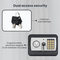 VidaXL Digitale kluis met slot donkergrijs 42 x 37 x 20 cm staal - thumbnail