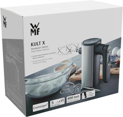 WMF KULT X Edition Handmixer 400 W Zilver (mat), Zwart