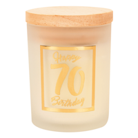 Geurkaars klein goud/wit - 70 jaar - thumbnail