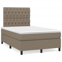 Boxspring met matras stof taupe 120x190 cm - thumbnail