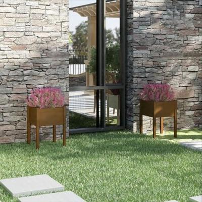 VidaXL Plantenbaken 2 st 50x50x70 cm massief grenenhout honingbruin
