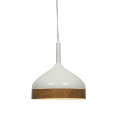 Artdelight Ø 30cm hanglampMoondrop 30cm wit met houtbruin - HL 2002 WI