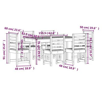 7-delige Tuinset massief douglashout