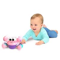 BRIGHT STARTS Babyspeelgoed 6M+ Muzikale krab om achteraan te jagen, speelgoed voor grove en fijne motoriek, obstakelsensoren, roze - thumbnail