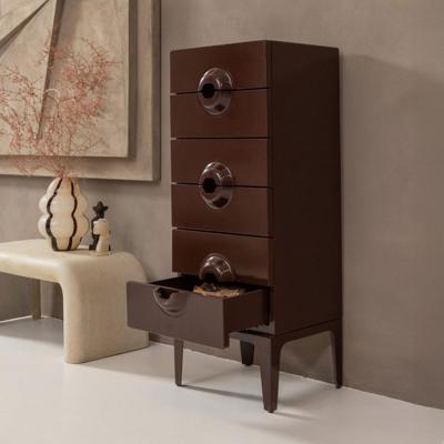 WOOOD Ladekast 'Merge' Met 6 lades, kleur Bruin/Rood WOOOD Ladekast 'Merge' Met 6 lades, kleur Bruin/Rood